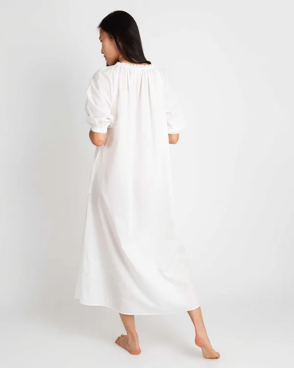 Outlet Ann Mashburn Lucy Nightdress White Cotton Lawn