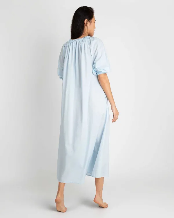 Cheap Ann Mashburn Lucy Nightdress Pale Blue Cotton Lawn