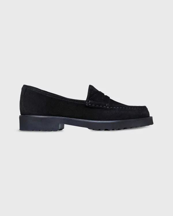 Best Ann Mashburn Lug Sole Loafer Black Suede