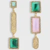 Cheap Aurélie Bidermann Malli Earrings Gold/Pink/Green