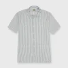 Sale Sid Mashburn Marquez Shirt Smoke/Seaglass Double Stripe Poplin