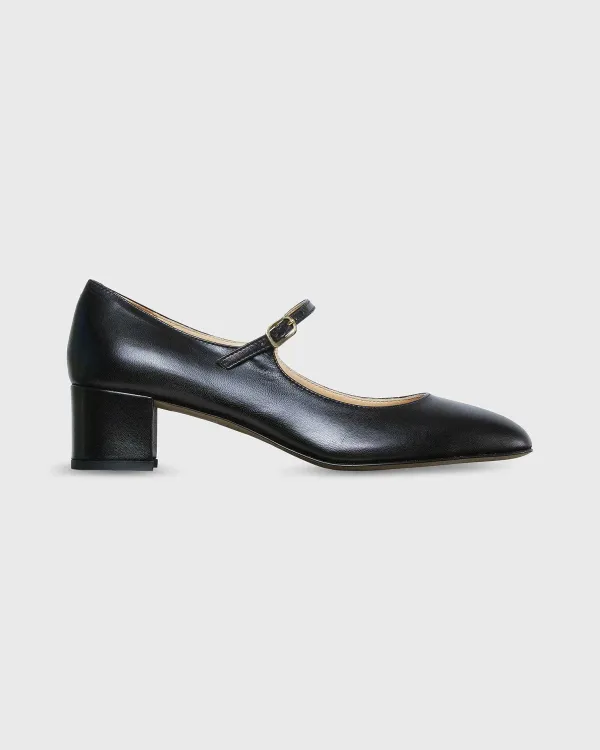 Clearance Ann Mashburn Mary Jane Pump Black Leather