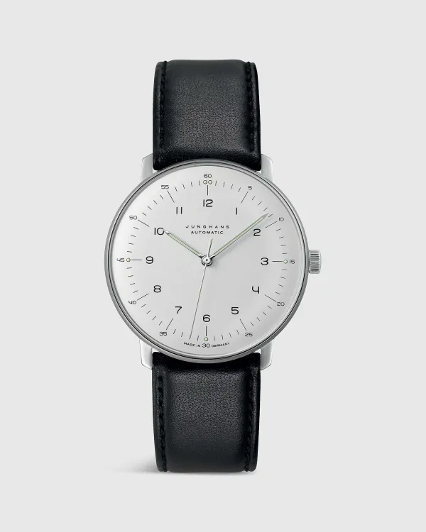 Online Junghans Max Bill Automatic Watch With Number Dial Silver Dial/Black Strap