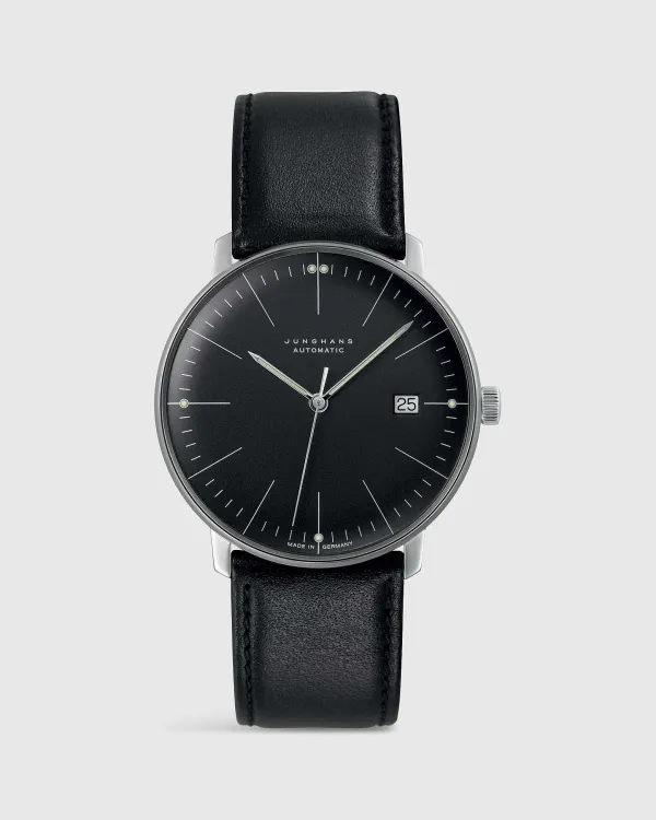 Cheap Junghans Max Bill Automatic Watch With Date Window Black Dial/Black Strap