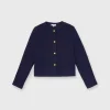 Outlet Ann Mashburn Megan Cardigan Jacket Navy Boucl Tweed