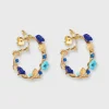 Cheap Of Rare Origin Mini Flower Whirl Earrings Gold/Lapis/Turquoise