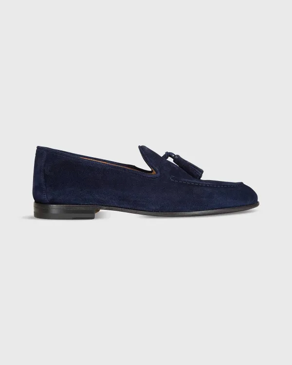 Sale Sid Mashburn Nassau Tassel Loafer Navy Suede