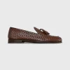 Outlet Sid Mashburn Nassau Tassel Loafer Brown Woven Leather