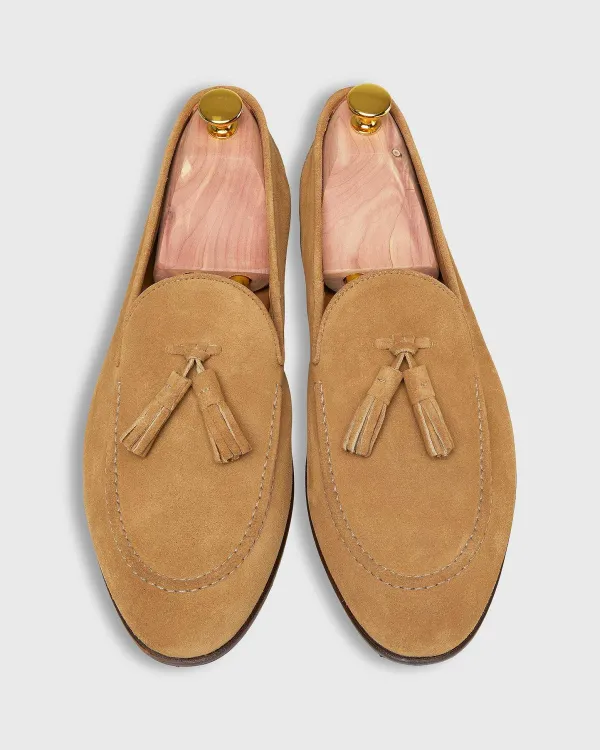 Clearance Sid Mashburn Nassau Tassel Loafer Tan Suede