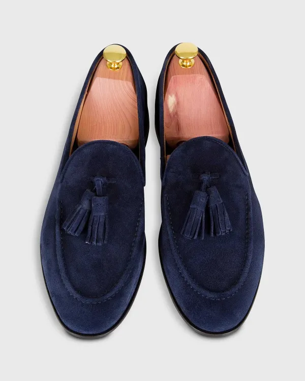 Sale Sid Mashburn Nassau Tassel Loafer Navy Suede