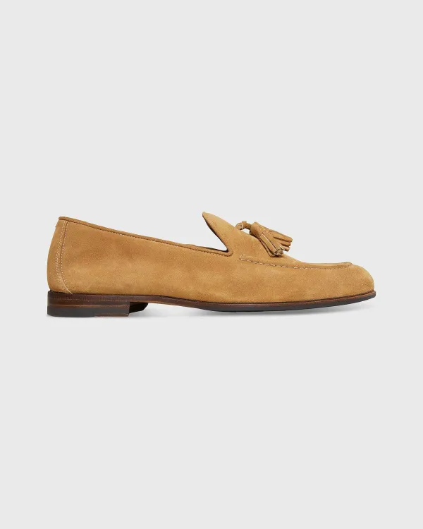 Clearance Sid Mashburn Nassau Tassel Loafer Tan Suede