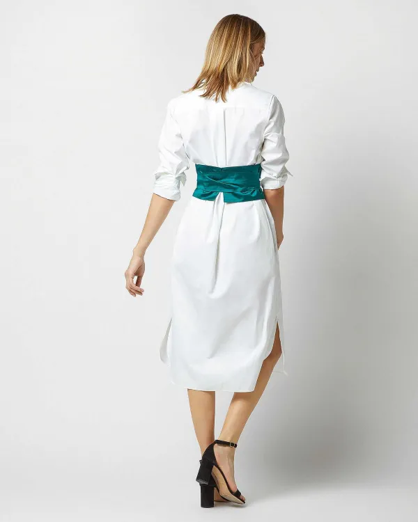 Best Sale Ann Mashburn Obi Belt Peacock Silk Shantung