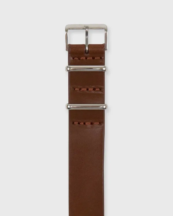 Store Sid Mashburn One-Piece Watch Strap Medium Brown Leather