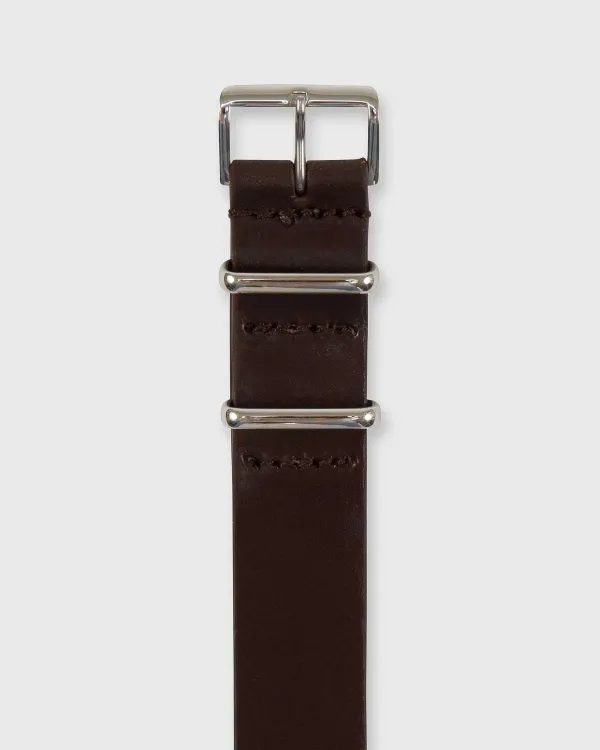 New Sid Mashburn One-Piece Watch Strap Chocolate Leather