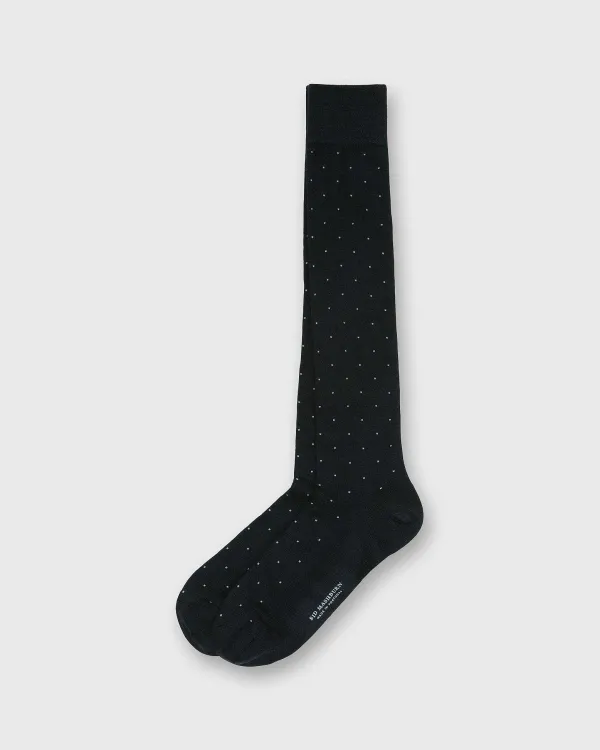 Best Sale Sid Mashburn Over-The-Calf Dress Socks Navy/Grey Dot Extra Fine Merino