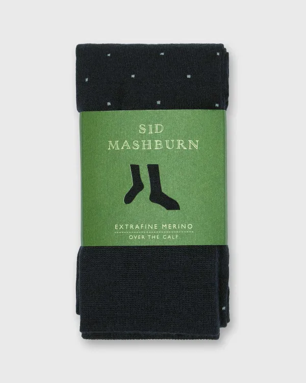 Best Sale Sid Mashburn Over-The-Calf Dress Socks Navy/Grey Dot Extra Fine Merino