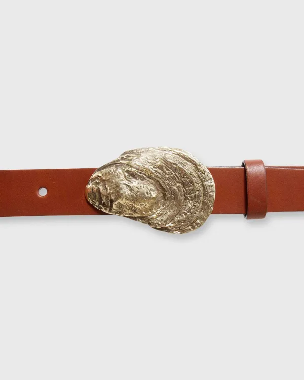 Cheap Mashburn Oyster Shell Belt Buckle Brass