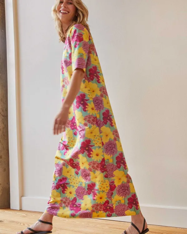 Store Ann Mashburn Paige Maxi Dress Multi Spring Bloom Mikado