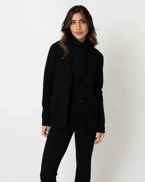 Best Ann Mashburn Parker Jacket Black Wool Pique