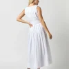 Flash Sale Ann Mashburn Pleated Jill Dress White Sahara Linen