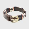 Clearance Sid Mashburn 1 1/8" Polo Belt Bone/Navy/Orange Chocolate Leather