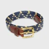 Cheap Sid Mashburn 1" Raffia Belt Navy/Gold/Bone