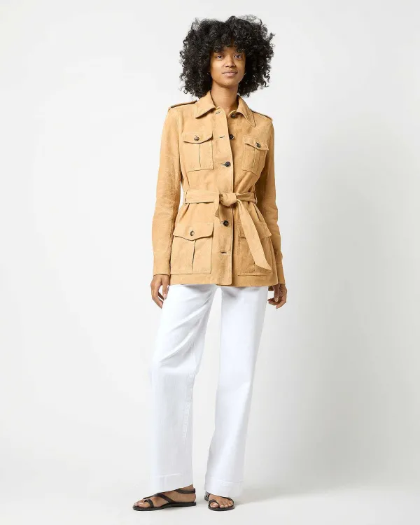 Cheap Ann Mashburn Safari Jacket Khaki Suede