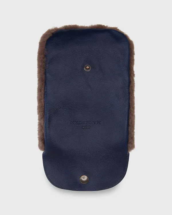 Best Sid Mashburn Shoe Polishing Mitt Navy Leather/Shearling