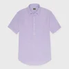 Flash Sale Sid Mashburn Short-Sleeved Button-Down Popover Shirt Lavender Linen