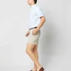 Shop Sid Mashburn Short-Sleeved Button-Down Sport Shirt Sky/White Cabana Stripe Oxford