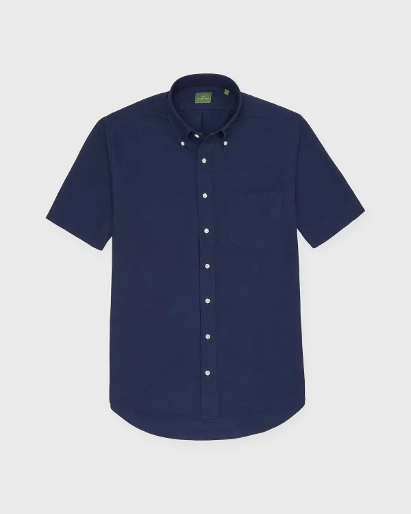 Discount Sid Mashburn Short-Sleeved Button-Down Sport Shirt Navy Oxford