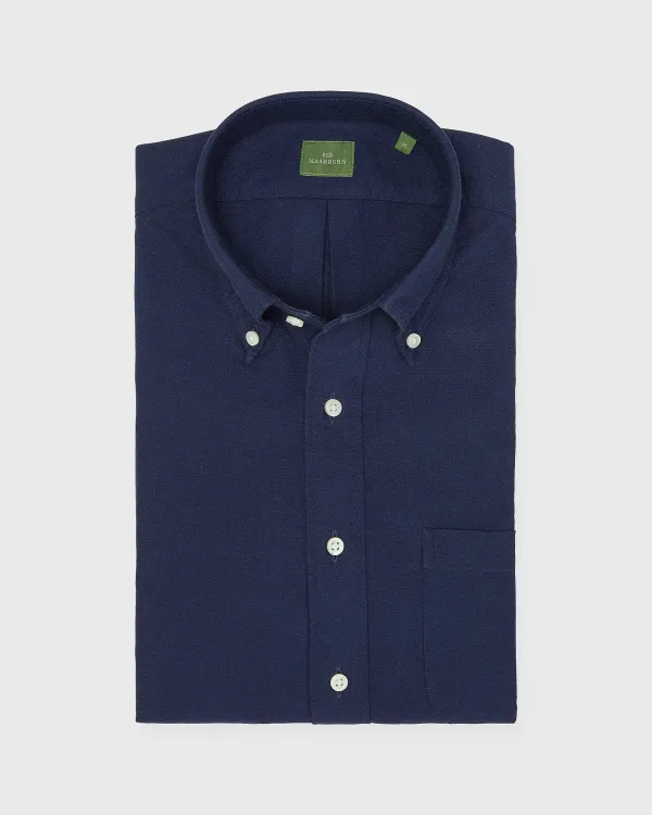 Discount Sid Mashburn Short-Sleeved Button-Down Sport Shirt Navy Oxford