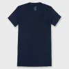 Online Ann Mashburn Short-Sleeved Deep-V Tee Navy Pima Cotton