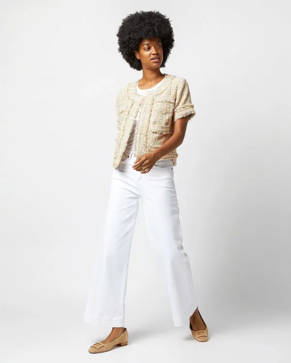 Store Ann Mashburn Short-Sleeved Kiki Jacket Raffia Textured Tweed