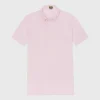 Shop Sid Mashburn Short-Sleeved Knit Button-Down Popover Shirt Pink Oxford Pima Pique