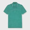 Clearance Sid Mashburn Short-Sleeved Polo Kelly/White Wide Stripe Pima Pique