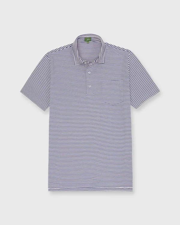 Outlet Sid Mashburn Short-Sleeved Polo Ink/Pink Stripe Jersey