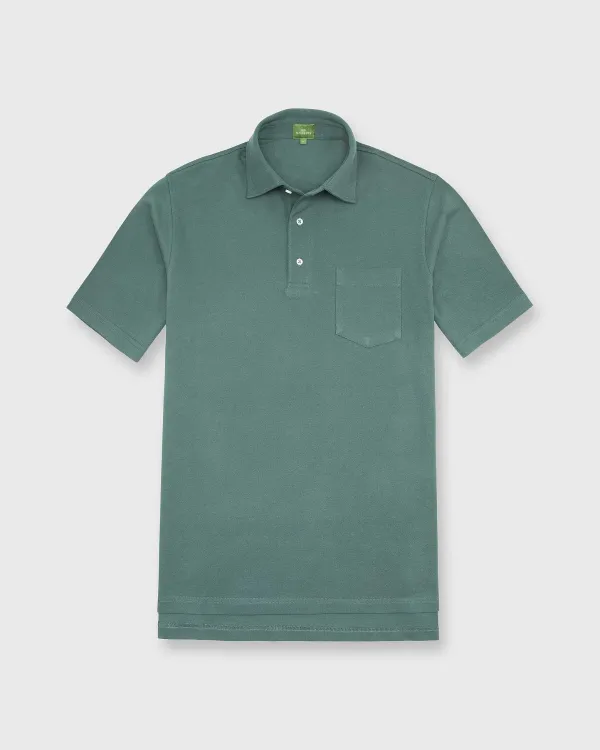 Cheap Sid Mashburn Short-Sleeved Polo Dark Spruce Pima Pique