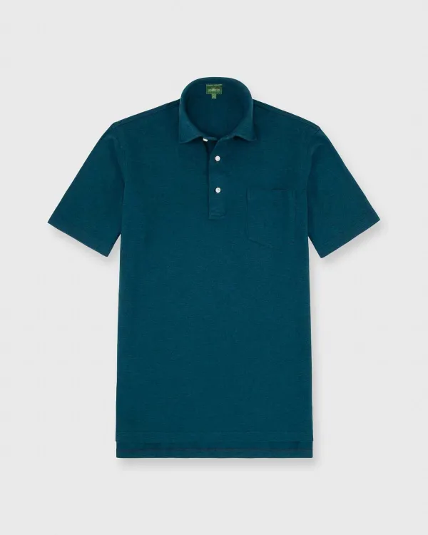 Fashion Sid Mashburn Short-Sleeved Polo Heather Lake Pique