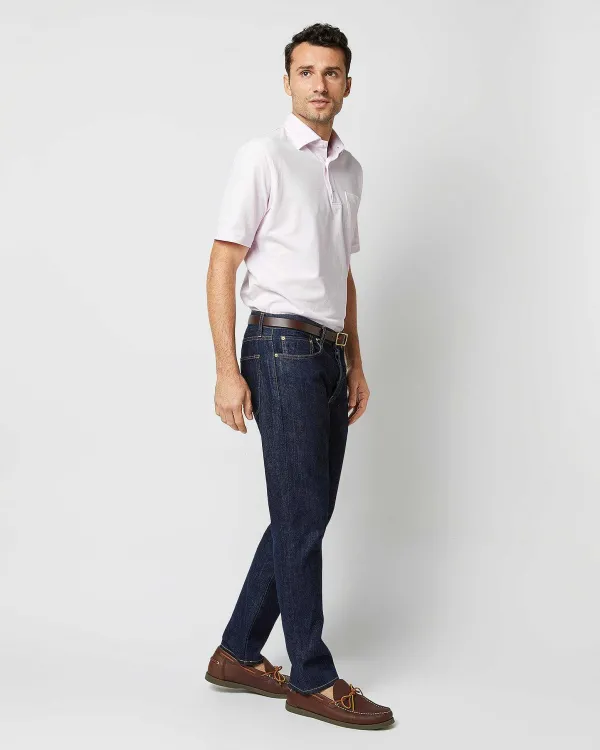 Outlet Sid Mashburn Short-Sleeved Polo Pale Pink Pima Pique