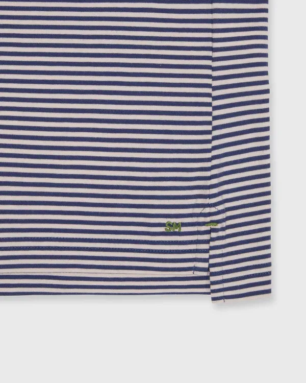 Outlet Sid Mashburn Short-Sleeved Polo Ink/Pink Stripe Jersey