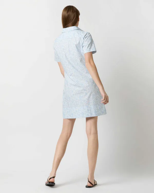 Outlet Ann Mashburn Short-Sleeved Popover Dress Pale Blue D'Anjo Sky Liberty Fabric