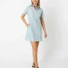 Store Ann Mashburn Short-Sleeved Popover Dress Blue/Yellow Fil Coup Floral Gingham Taffeta