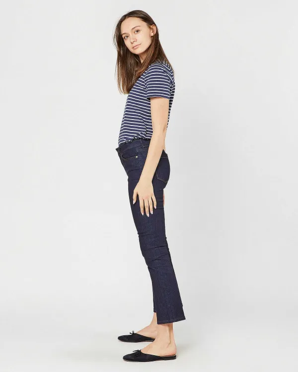 Sale Ann Mashburn Short-Sleeved Relaxed Tee Navy/White Stripe Jersey