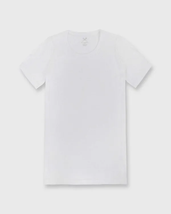 Sale Ann Mashburn Short-Sleeved Relaxed Tee White Pima Cotton