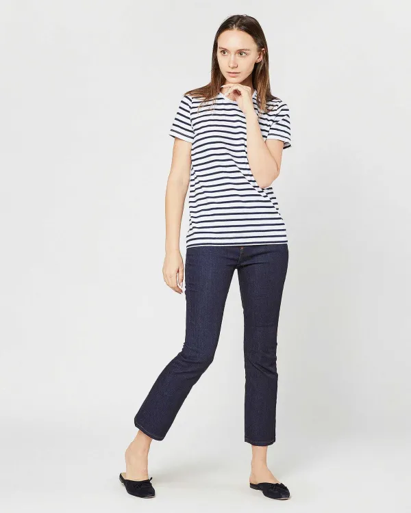 Online Ann Mashburn Short-Sleeved Relaxed Tee White/Navy Stripe Jersey