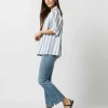 Store Aspesi Short-Sleeved Shirt Blue/White Stripe