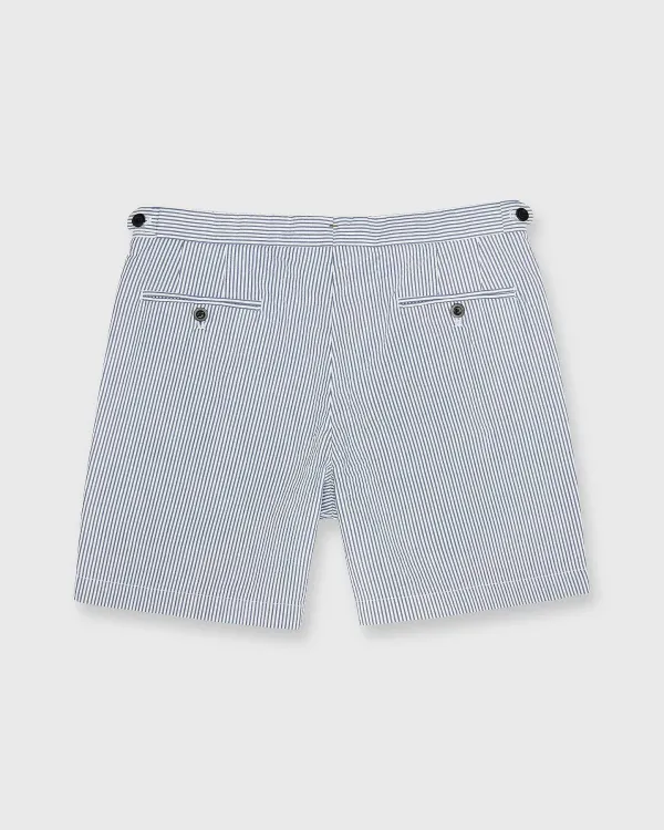 Sale Sid Mashburn Side-Tab Short Blue/White Seersucker