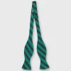 Cheap Sid Mashburn Silk Bow Tie Green Kinsey Stripe