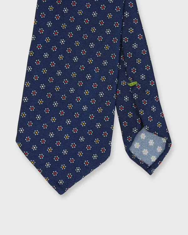 Outlet Sid Mashburn Silk Print Tie Navy/Sky Multi Flower